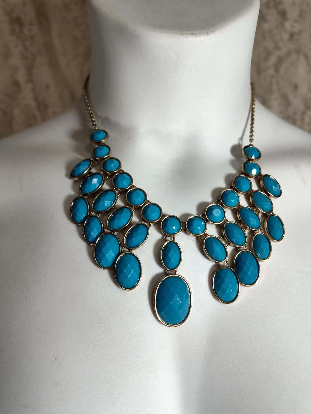 Macy's Statement Turquoise Blue Bib Necklace - Women Jewelry